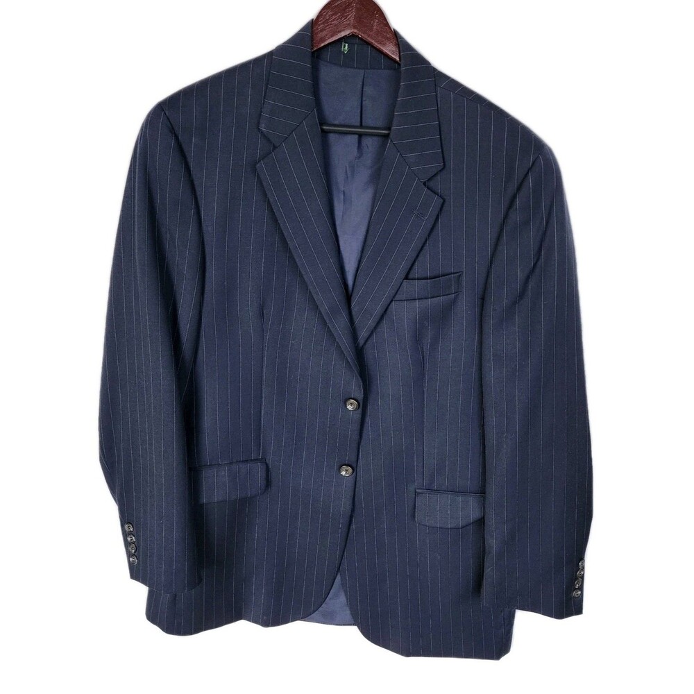 Vintage Lauren Ralph Lauren Green Label Pinstripe Suit Jacket Blazer 42L Wool